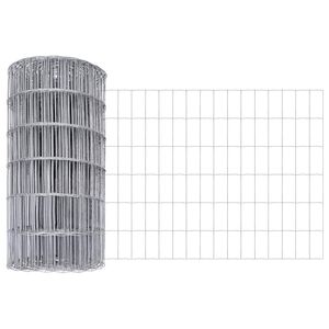 vidaXL Gard Euro Argintiu 0.4 x 50 m Metal zincat prin imersie la cald