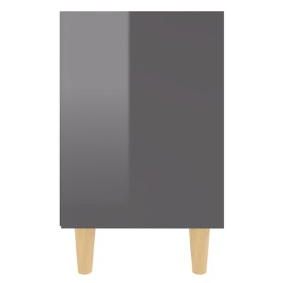 vidaXL Noptiere cu picioare lemn, 2 buc, gri extralucios, 40x30x50 cm