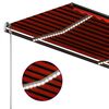 vidaXL Copertină retractabilă manual cu LED, portocaliu&maro 3,5x2,5 m