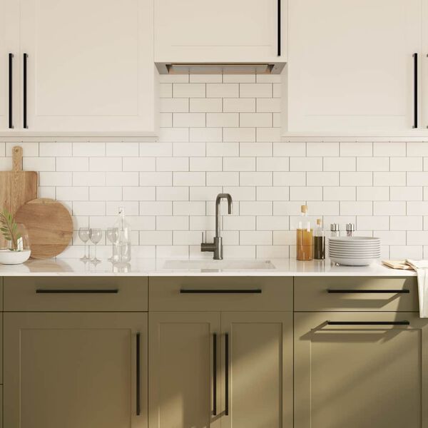 vidaXL Mânere de dulap, 5 buc., negru, 320 mm, oțel inoxidabil