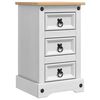 vidaXL Noptieră CORONA Alb 35 x 32,5 x 58 cm Lemn de pin masiv