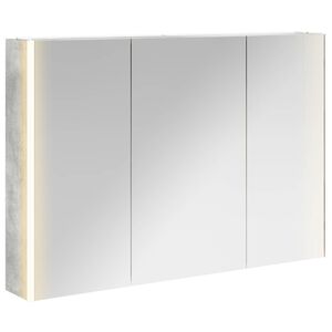vidaXL Dulap cu oglindă pentru baie Gri din beton 103,5 x 15,5 x 70 cm