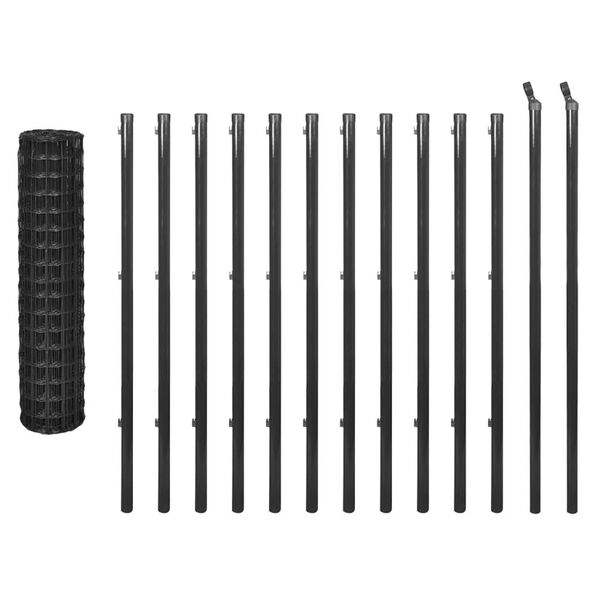 vidaXL Euro gard, gri, 25 x 1,2 m, oțel