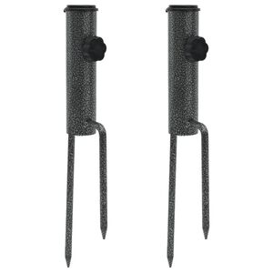 vidaXL Suporturi de umbrelă cu țăruși, 2 buc. 9x35 cm oțel galvanizat