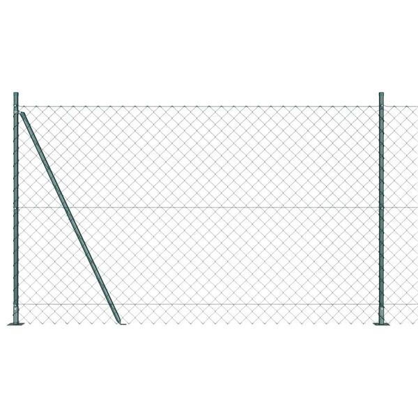 vidaXL St&acirc;lp de gard. Verde 25 x 1,6 m ( plasă 60 x 60 mm) Oțel și PVC