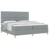 vidaXL Pat cu arcuri cu headboard Gri deschis 200 x 200 cm țesătură