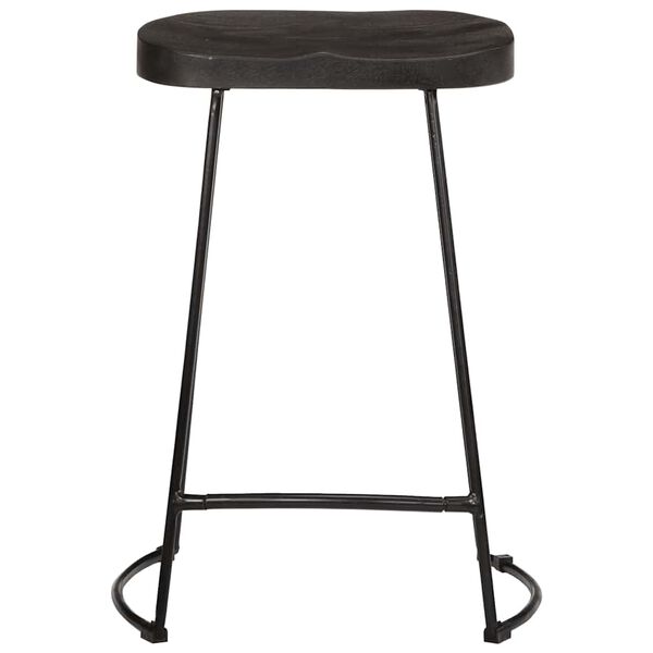 vidaXL Scaune de bar 2 buc Negru 45x40x62 cm lemn masiv de mango