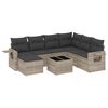 vidaXL Set mobilier de grădină cu perne, 8 piese gri deschis poliratan