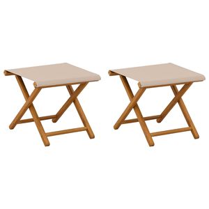 vidaXL Scaun de plajă 2 pcs Lemn de eucalipt masiv Bej