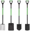 vidaXL Set unelte de grădinărit, m&acirc;ner &icirc;n formă de D, 4 piese, oțel