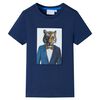 Tricou pentru copii cu m&acirc;neci scurte, albastru &icirc;nchis, 128