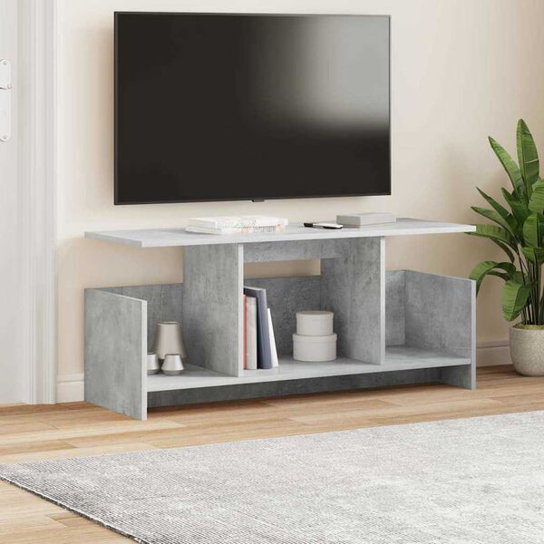 vidaXL Support TV Gri din beton 102 x 35 x 45 cm Lemn compozit