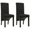 vidaXL Scaune de bucătărie, 2 buc. negru, textil