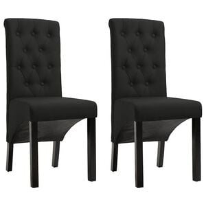 vidaXL Scaune de bucătărie, 2 buc. negru, textil