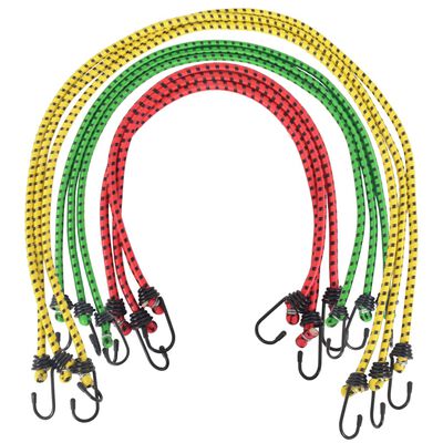 vidaXL Corzi elastice 30 buc, 60/80/100 cm, roșu, galben, verde