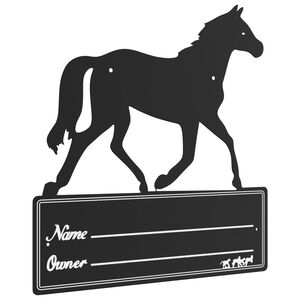 vidaXL Plăcuță de identificare grajd, negru, oțel