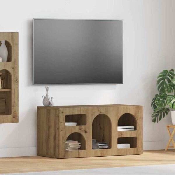 vidaXL Cabinet TV Stejar Artizanal 80 x 35 x 40 cm Lemn compozit