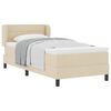 vidaXL Pat cu arcuri cu headboard Crem 90 x 190 cm țesătură