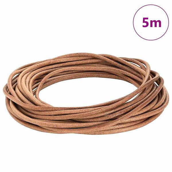 vidaXL Cord din Piele Maro &Oslash;5 mm x 5 m Piele