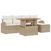 vidaXL Set de canapele pentru grădină 6 buc. Bej Rattan poli