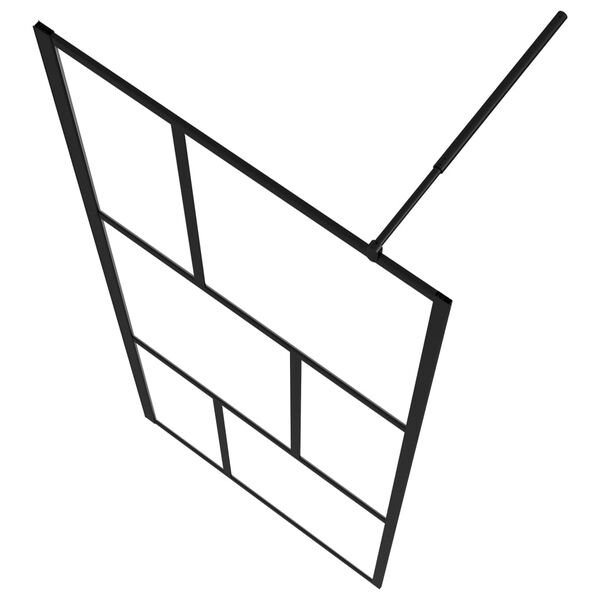vidaXL Paravan de duș walk-in, negru, 80x195 cm, sticlă securizată