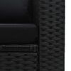 vidaXL Set mobilier de grădină cu perne, 6 piese, negru, poliratan