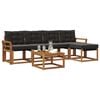 vidaXL Set de canapele de exterior cu pernă 6 pcs Natural și Negru