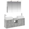 vidaXL Set dulap baie 4 buc. Gri Beton Lemn prelucrat