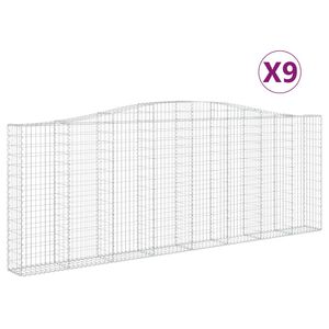vidaXL Coșuri gabion arcuite 9 buc. 400x30x140/160 cm fier galvanizat