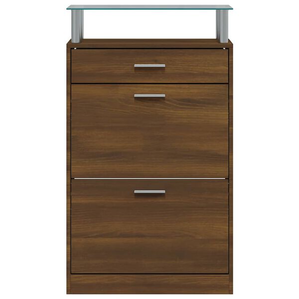 vidaXL Pantofar, stejar maro, 63x24x104 cm, lemn prelucrat