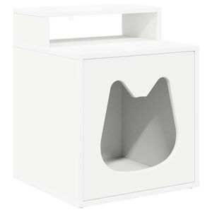 vidaXL Casa pentru pisici Alb 42,5 x 40 x 53,5 cm Lemn prelucrat