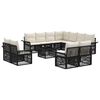 vidaXL Set de canapele pentru grădină 12 buc. Negru și Alb crem