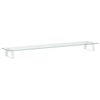 vidaXL Suport de monitor, alb, 100x20x8 cm, sticlă securizată și metal