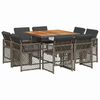 vidaXL Set mobilier grădină cu perne, 9 piese, gri, poliratan