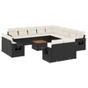 vidaXL Set mobilier de grădină cu perne, 14 piese, negru, poliratan
