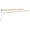 vidaXL Copertină retractabilă manual cu st&acirc;lpi, crem, 6x3 m