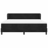 vidaXL Pat cu arcuri cu saltea cu headboard Negru 180 x 200 cm Catifea