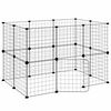 vidaXL Cușcă animale de companie cu ușă 20 panouri negru 105x70x70 cm oțel