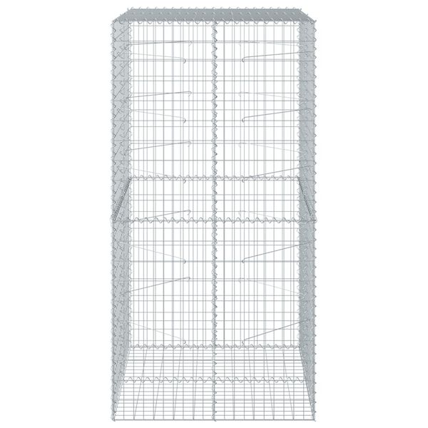 vidaXL Coș gabion cu capac, 100x100x200 cm, fier galvanizat