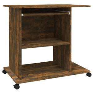 vidaXL Birou, stejar fumuriu, 80x50x75 cm, lemn prelucrat