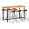 vidaXL Set mobilier de bar 7 piese lemn masiv acacia & piele naturală
