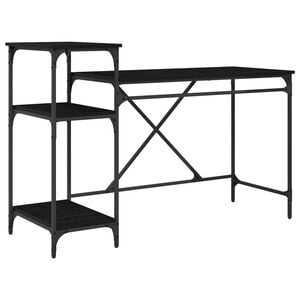vidaXL Birou Stejar Negru Lemn prelucrat 135 x 50 x 90 cm