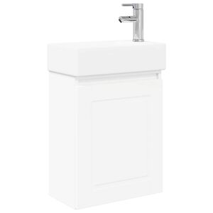 vidaXL Unitate de baie cu robinet Alb 45,5 x 22,5 x 84 cm