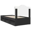 vidaXL Cadru de pat cu headboard Negru 90 x 190 cm Lemn de pin masiv