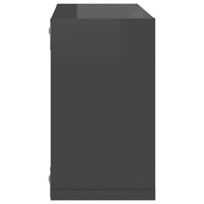 vidaXL Raft de perete cub, 6 buc., gri extralucios, 26x15x26 cm, PAL