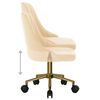vidaXL Scaune de bucătărie pivotante, 2 buc., crem, catifea