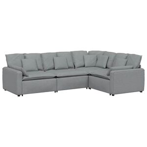 vidaXL Canapea modulară cu perne, gri deschis, textil