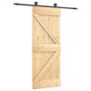 vidaXL Ușă glisantă Natural și Negru 85 x 210 cm Lemn de Pin Solid
