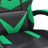 vidaXL Scaun de gaming cu suport picioare negru/verde, piele ecologică