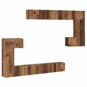 vidaXL Unități TV Pe perete 4 pcs Lemn Vechi Lemn compozit
